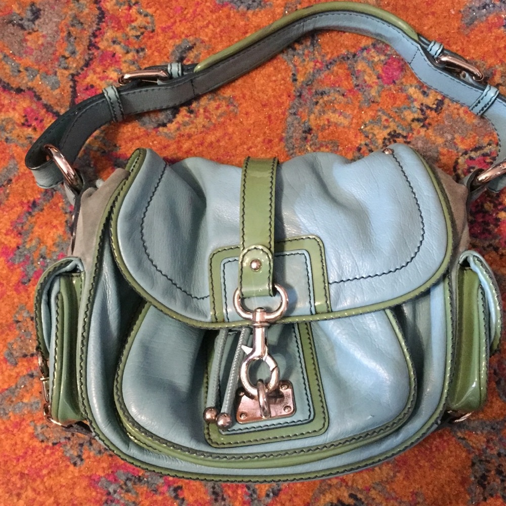 MARC JACOBS Teal Leather Handbag